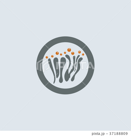 Gray-orange Mucous Round Icon 37188809