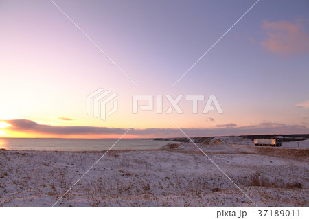 夕日と花咲線 37189011