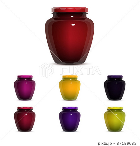 Glass Jam Jar on White Background Glass Jam Jar on White Background 37189635
