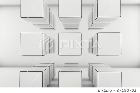 Abstract grayscale cubes background 37190702