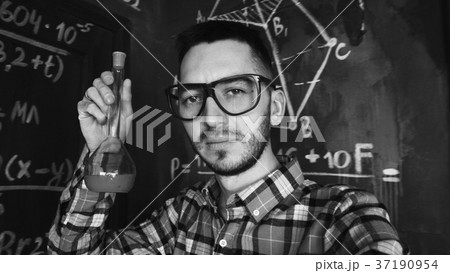 Young scientist man making selfie shoot in 37190954