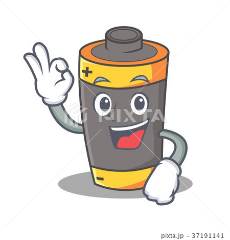 Okay battery character cartoon style 37191141