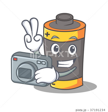 Photographer battery mascot cartoon style 37191234