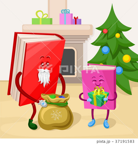 Humanized books characters celebrating Xmas 37191583