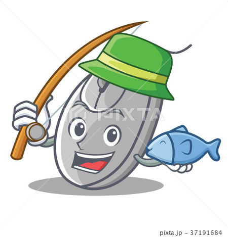 Fishing mouse mascot cartoon style Fishing mouse mascot cartoon style 37191684