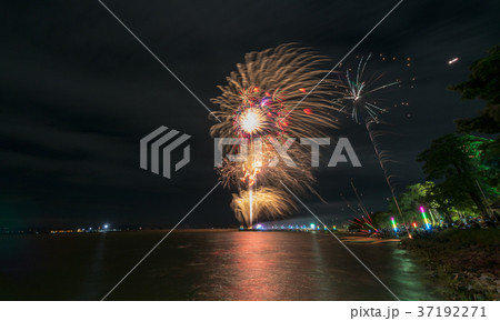 Fireworks new year 2018 at pa sak jolasid dam Fireworks new year 2018 at pa sak jolasid dam 37192271