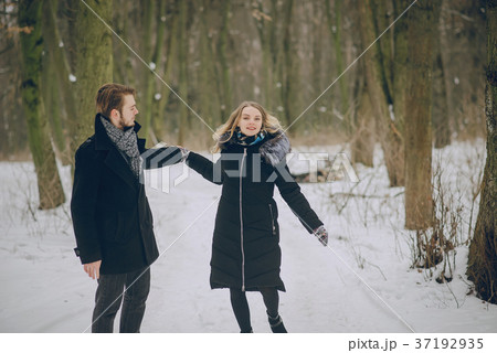 couple in winter couple in winter 37192935