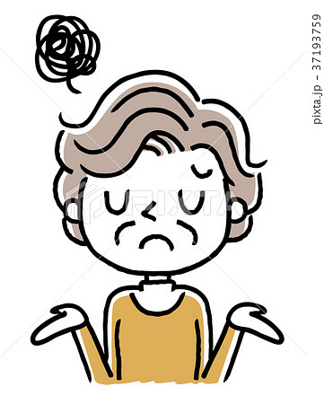 シニア女性：困る, がっかり, 残念 37193759