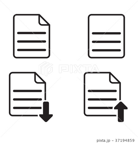 Set of basic paper or document icon 37194859