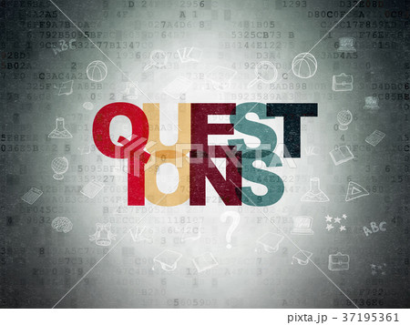Education concept: Questions? on Digital Data 37195361