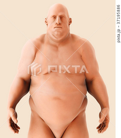 3d illustration Male Fat , healthcare concept. 37195886