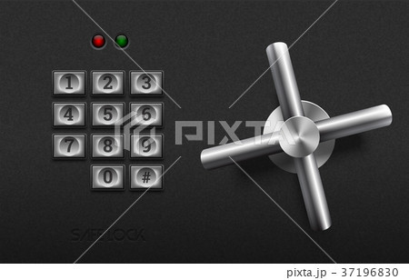 Realistic safe lock metal element textured black 37196830