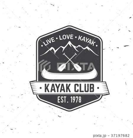Kayak Club Live Love Kayak Vector Illustrationのイラスト素材