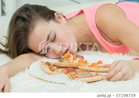 girl with pizza girl with pizza 37198739
