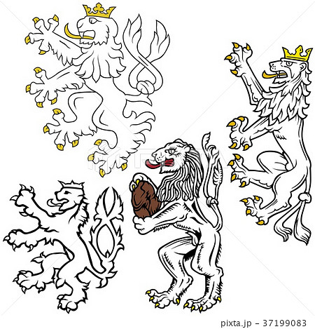 Heraldic Lion Elements Heraldic Lion Elements 37199083