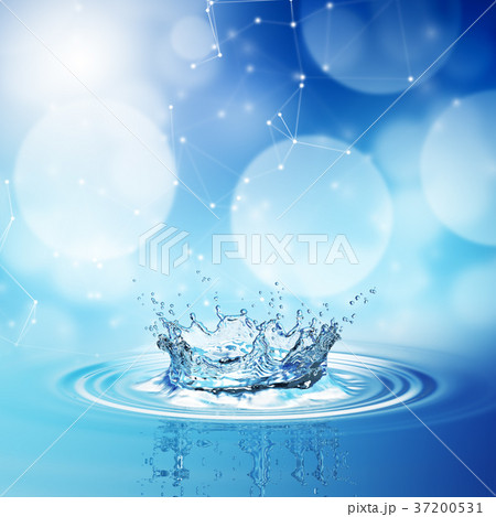 blue water splash on bokeh background. 37200531