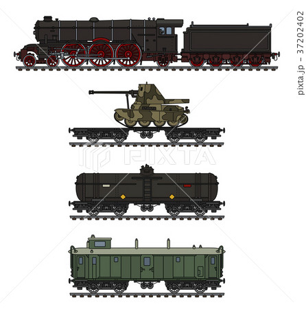 The vintage military steam train 37202402