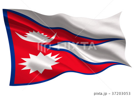 ネパール 国旗 旗 アイコン のイラスト素材