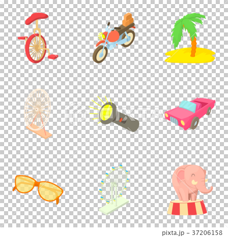 Locale icons set, cartoon style 37206158