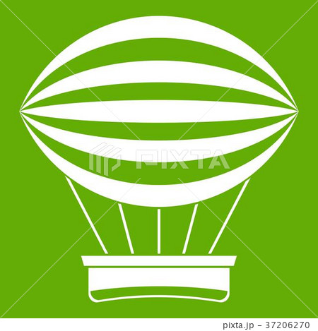 Striped retro hot air balloon icon green Striped retro hot air balloon icon green 37206270