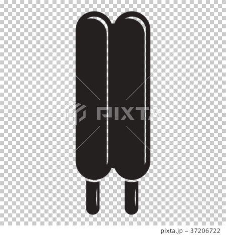 Two sticks ice cream icon, simple black style Two sticks ice cream icon, simple black style 37206722