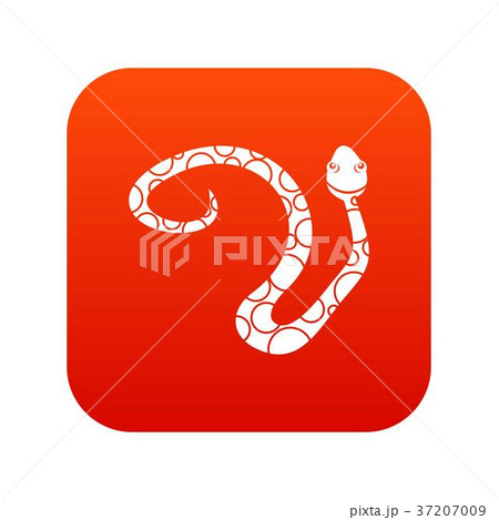 Spotted snake icon digital red Spotted snake icon digital red 37207009