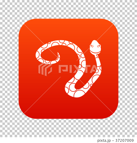 Spotted snake icon digital red Spotted snake icon digital red 37207009