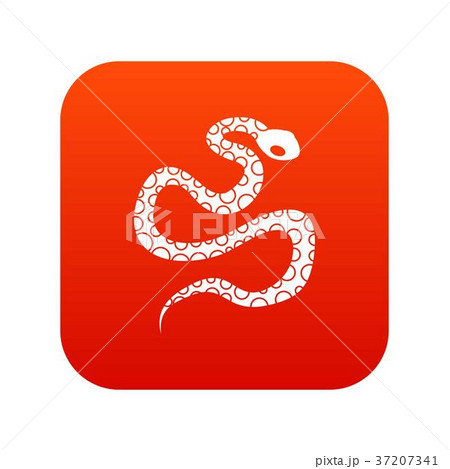 Python snake icon digital red 37207341