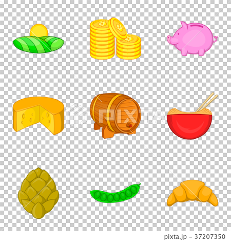 Brewfest drink icons set, cartoon style 37207350