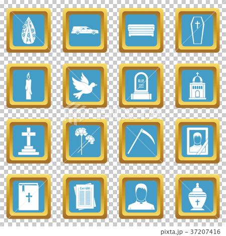 Funeral icons azure 37207416
