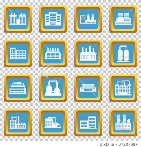 Industrial building icons azure 37207687