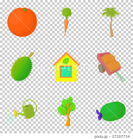 Irrigation icons set, cartoon style Irrigation icons set, cartoon style 37207734