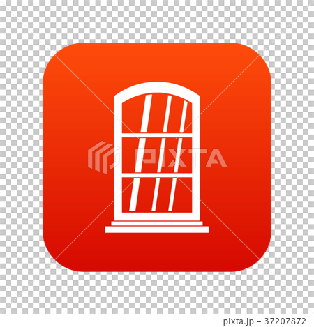 White narrow window icon digital red - Stock Illustration [37207872 ...