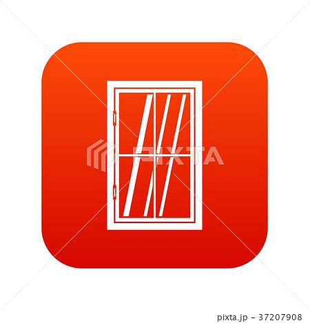 Closed window icon digital red 37207908