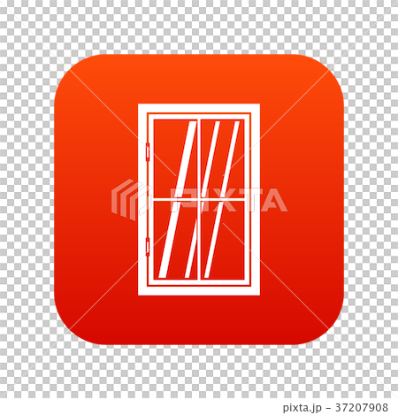 Closed window icon digital red 37207908