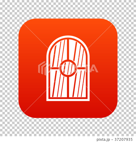 Arched window icon digital red - Stock Illustration [37207935] - PIXTA