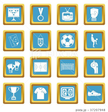 Soccer football icons azure 37207948