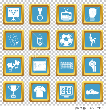 Soccer football icons azure 37207948
