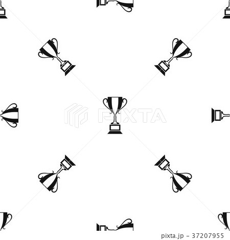 Trophy cup pattern seamless black 37207955