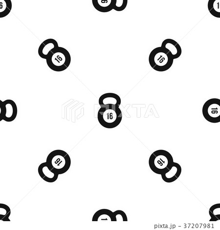 Kettlebell pattern seamless black Kettlebell pattern seamless black 37207981
