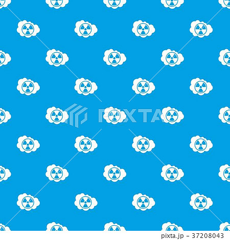 Cloud and radioactive sign pattern seamless blue Cloud and radioactive sign pattern seamless blue 37208043