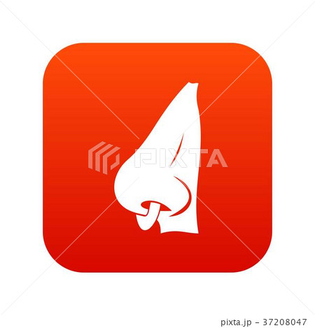 Human nose with piercing icon digital red 37208047