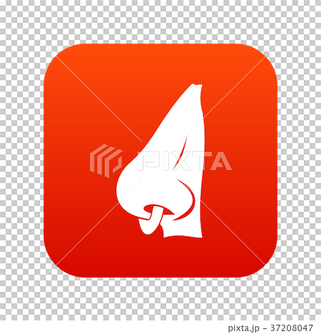 Human nose with piercing icon digital red 37208047
