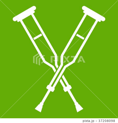 Crutches icon green 37208098