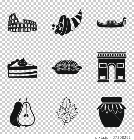 Moonshine icons set, simple style 37208291