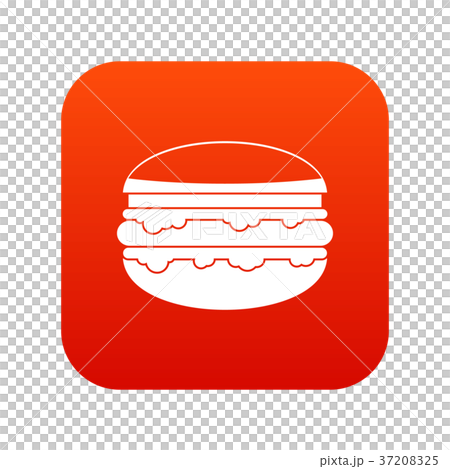 Burger icon digital red Burger icon digital red 37208325