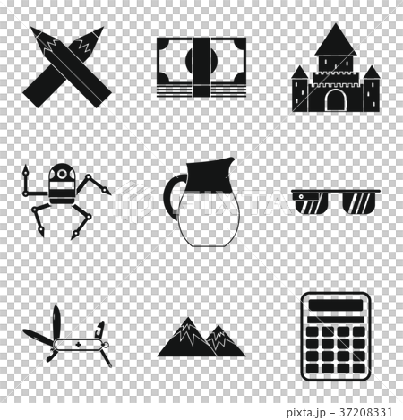 Wakening icons set, simple style 37208331