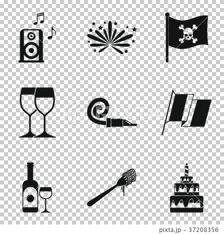 Hooch icons set, simple style 37208356