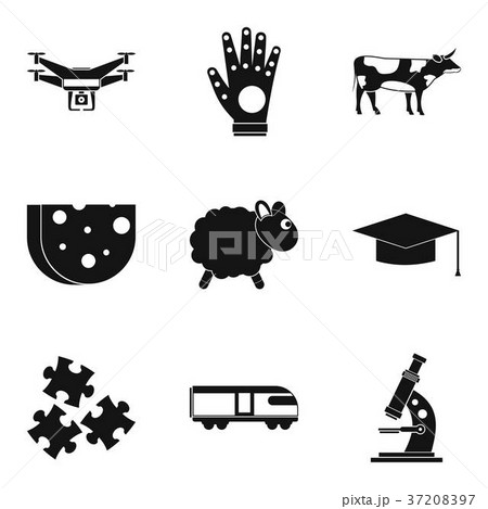 Fall asleep icons set, simple style 37208397