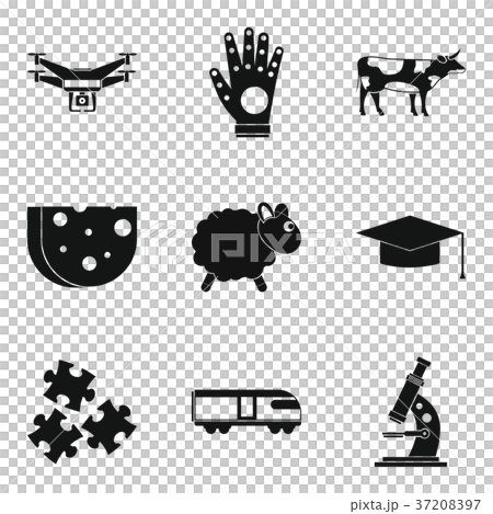 Fall asleep icons set, simple style 37208397